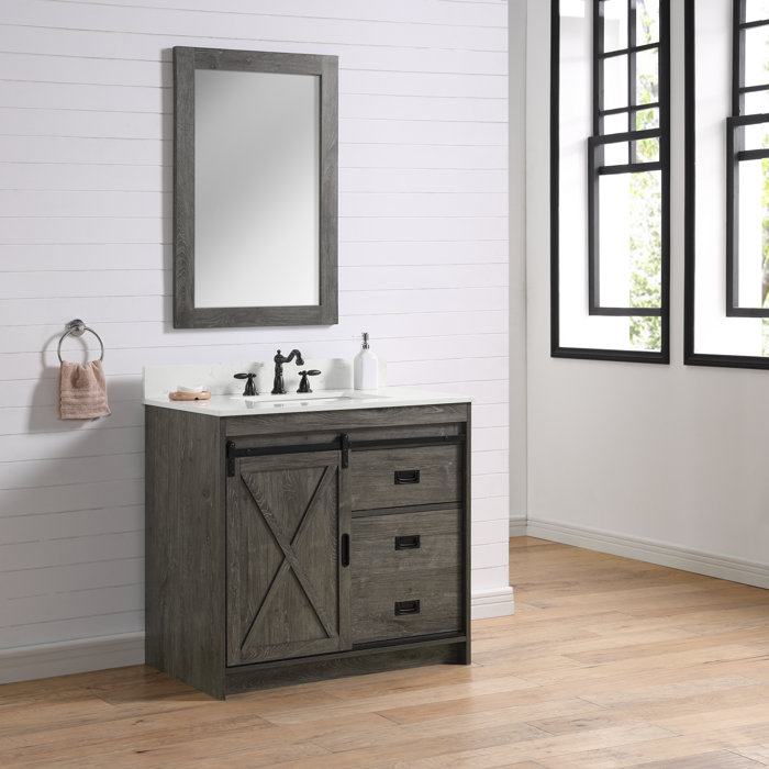 Sand & Stable Jillian 36'' Single Bathroom Vanity with Engineered Stone